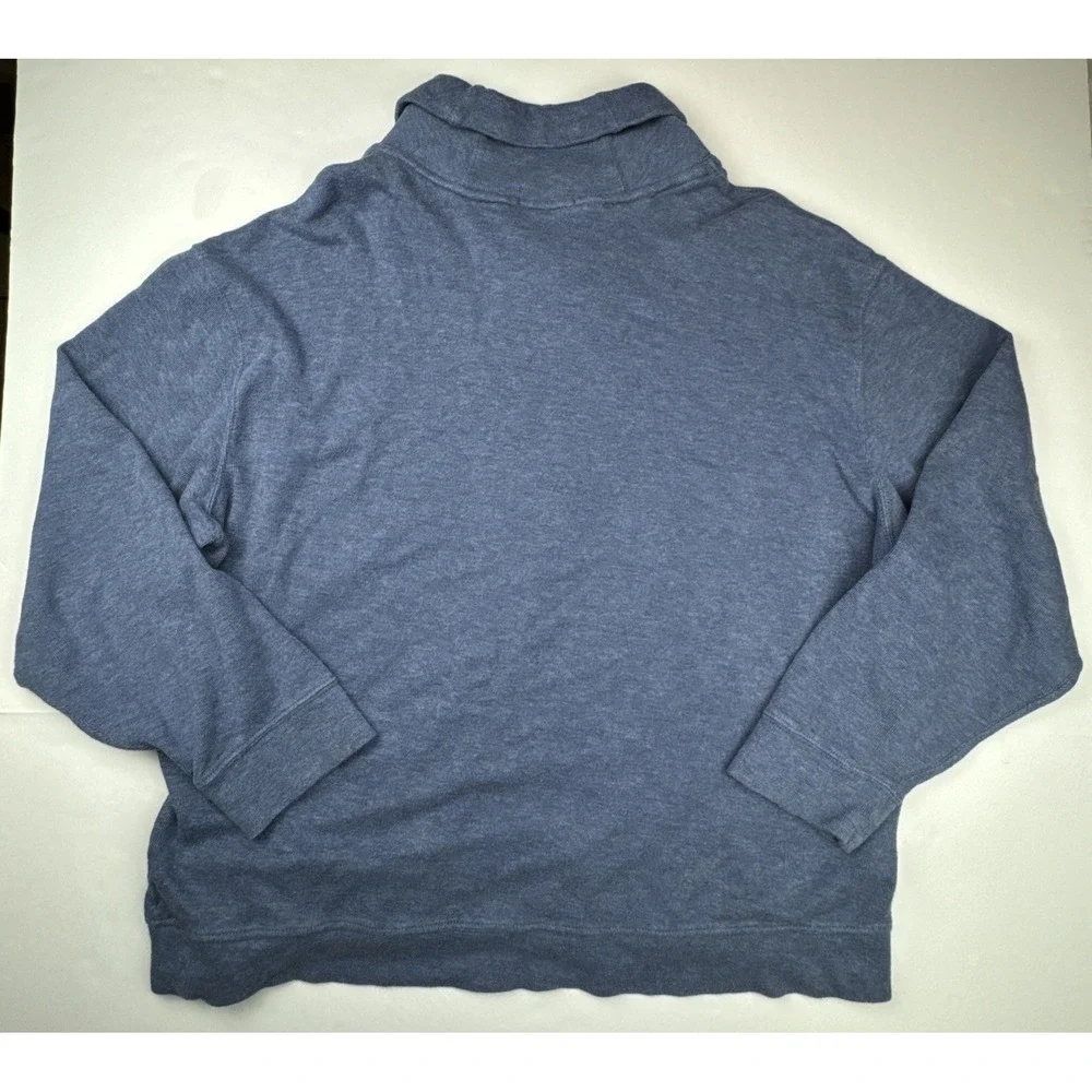 Polo Ralph Lauren Mens Pullover‎ 1XB Blue Cotton Estate Rib Shawl Collar Sweater